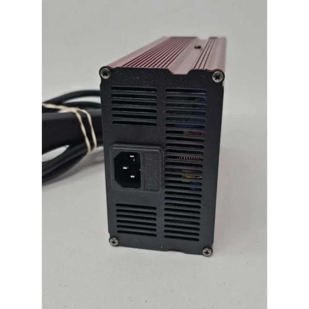 LZFAN Golf Cart Battery Charger 48V 15A Smart 3-Pin Triangle Plug Red Lead Acid